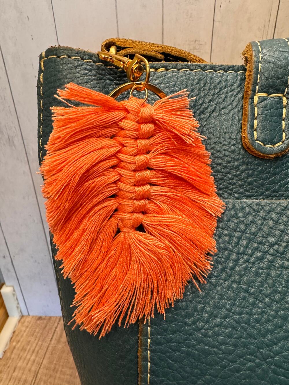 Pink Macrame Feather Bag Charm Macrame Boho Pink Accessories Fast Ship